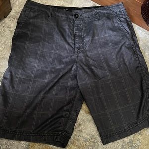 Mens O’Neill board shorts size 34 button front 4 pockets gray